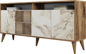 Milan 160 - Walnut, White Marble