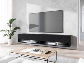 Függesztett TV szekrény Adenuk 140 MDF (fekete grafit + halcsont fekete) (LED RGB világítással). 1106328
