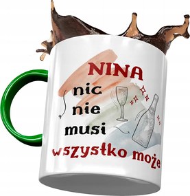 Zöld Bögre Nina Feleség Barátnő Ajándék Nyomtatott Fotóval