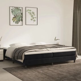 fekete bársony ágykeret matrac nélkül 200 x 200 cm