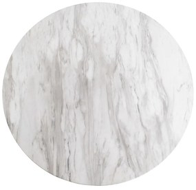 Bolzano dohányzóasztal márványhatású, fehér, rézhatású lábbal ø70x45 cm
