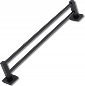 Loft Akasztó Falra Szerelhető Fürdőszobai Fali Tartó Fekete 50CM Törölközőtartó