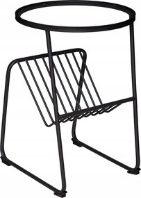 Újságtartó fekete Fém dohányzóasztal Joy átm.46cm