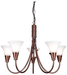Elstead EM5-COPPER - Csillár láncon EMILY 5xE14/40W/230V