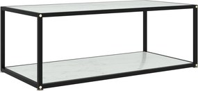 vidaXL fehér edzett üveg dohányzóasztal 100 x 50 x 35 cm