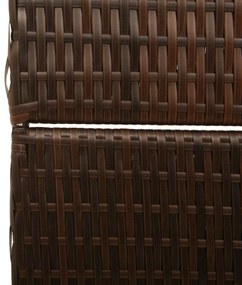 Szobai Elválasztó 3 Paneles Összecsukható Barna 146x180 cm Poly Rattan