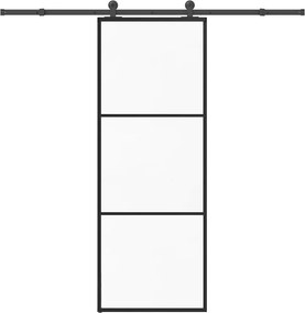 vidaXL ESG üveg és alumínium tolóajtó fémszerelvény-szettel 76x205 cm