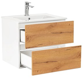 Vario Forte 60 komplett fürdőszoba bútor fehér-tölgy