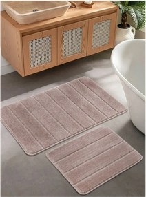 Barna fürdőszobai kilépő szett 2 db-os 50x80 cm Yeni Cizgli – Foutastic