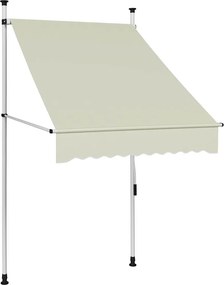 vidaXL krémszínű kézzel feltekerhető napellenző 100 cm