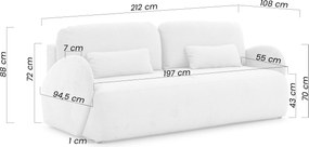 Dinel ágyazható kanapé - világos bézs chenille Vibe 06