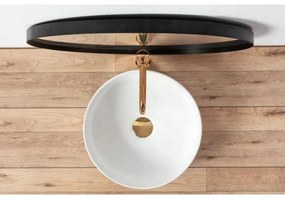 REA-U18918 - SAMI pultfölé szerelhető mosdó, átmérő 36 cm, kerámia/fényes fehér