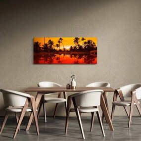 Kép - naplemente az üdülőhely felett (120x50 cm)