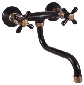 RAV Slezák MK101.5/21CMATSM -Mosogató-/mosdó csaptelep MORAVA RETRO fekete/sárgaréz