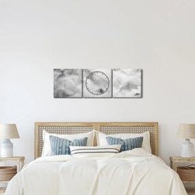 Kép - Színű tollfelhők (órával) (90x30 cm)