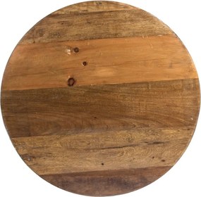 Szürke-natúr színű fém kerek dohányzóasztal ø 90 cm Lancaster – Bizzotto