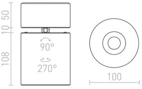 RED - Design Rendl - R12840 - LED Spotlámpa CONDU LED/20W/230V fekete