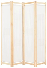 krémszínű 4-paneles szövetparaván 160 x 170 x 4 cm