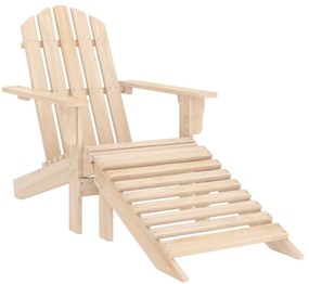 Tömör fenyőfa kerti Adirondack szék zsámollyal