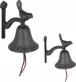 Kerti Harang Öntöttvas Madár fekete dekoratív fali csengő szilárd