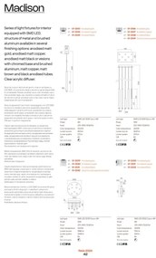Redo 01-2054 - LED Csillár zsinóron MADISON 14xLED/4W/230V arany