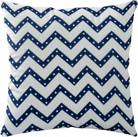 Dekoratív párnahuzat Smr 43x43 Darymex sötétkék cikk-cakk pöttyös
