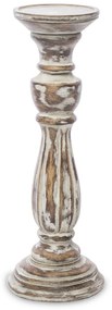Provence koptatott barna-fehér műanyag gyertyatartó állvány 33x11x11cm
