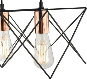 Dar Lighting vintage függeszték midi matt fekete réz darmid0422