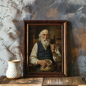 Vászonkép Zsidó Portré Pénzzel Zsidó A Boldogsághoz . 70x50cm