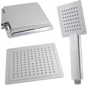 Zuhanyszett Esőztető Fülhallgató Szögletes Anti-calc Króm