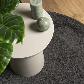 PAMPLONA antracit magas szálú bolyhos modern szőnyeg Ø 120 cm