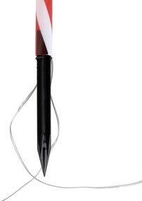 5 darabos karácsonyi leszúrható lámpakészlet piros, fehér cukorpálcával, LED-del, időzítővel, IP44 - Melchior