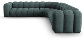 Türkiz zsenília moduláris sarokkanapé Lupine – Micadoni