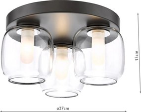 Dar Lighting modern mennyezeti lámpa edaline matt fekete dareda5322