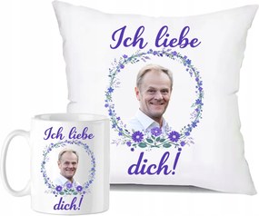 Bögre Szett Párna Donald Tusk Ich liebe dich Premier Vicces Ajándék