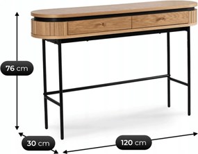 Toalettasztal bordázott kivitelben, tölgy színben BECK