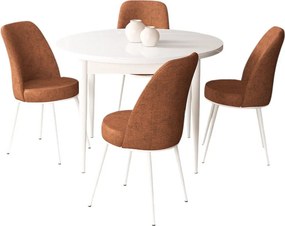 Tor étkezőgarnitúra, fehér-téglavörös, 90 cm