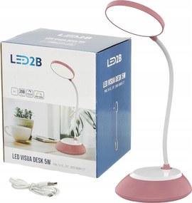 Led Asztali lámpa 5W vezeték nélküli szabályozható Cct DIM rózsaszín irodai