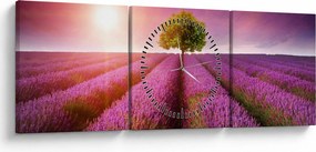 Levendula mező képe (órával) (90x30 cm)