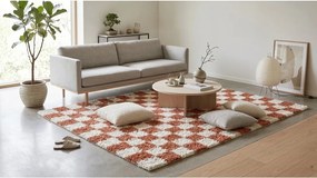Krémszínű-terrakotta színű szőnyeg 120x170 cm Grida – ESTE