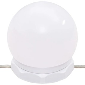 fehér tükrös szekrény LED-ekkel 60 x 31,5 x 62 cm