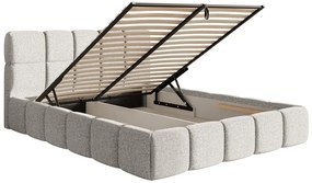 Franciaágy 140 cm Cirsten 140 (ágyráccsal) (tárolóhellyel) (világosszürke). Akció -15%. 1099541