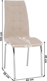 Étkezőszék, bézs Dulux Velvet szövet/króm, GERDA NEW