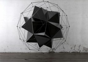 Fotótapéta Fekete geometria 3D minimalizmus absztrakt stílus 208x146 +ragasztó