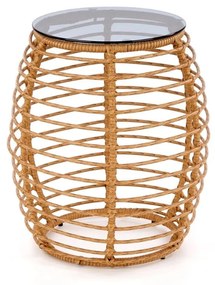 Barrel kerti asztal, rattan