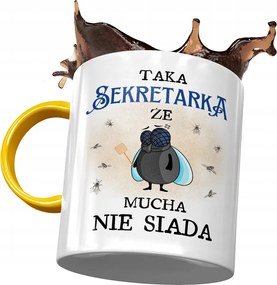 Sárga Bögre Titkárnőnek Olyan, Hogy A Legyek Nem Ülnek Nyomtatott Fotóval