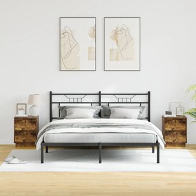 Éjjeli Szekrények LED lámpával 2 db Füstölt tölgy 39x34.5x50 cm