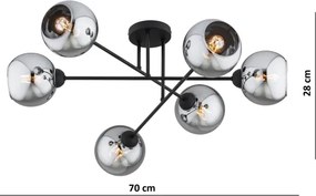 Brilagi - Plafonra szerelhető DIOR csillár 6xE27/60W/230V fekete/füstszürke