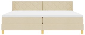 Boxspring ágy matraccal és krém szövettel, 200 x 200 cm