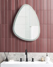 Ezüst falitükör beépített LED világítással 58 x 78 cm BETHUNE Beliani